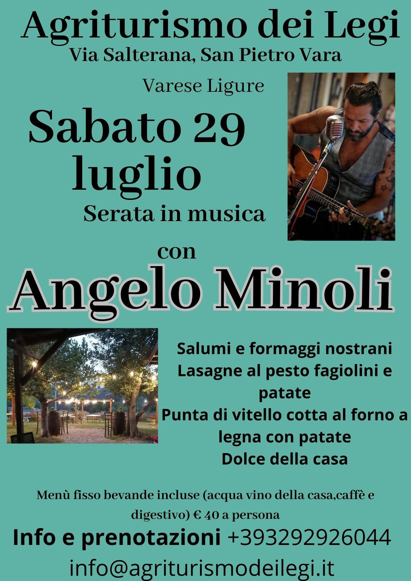 Serata di musica dal vivo con Angelo Minoli