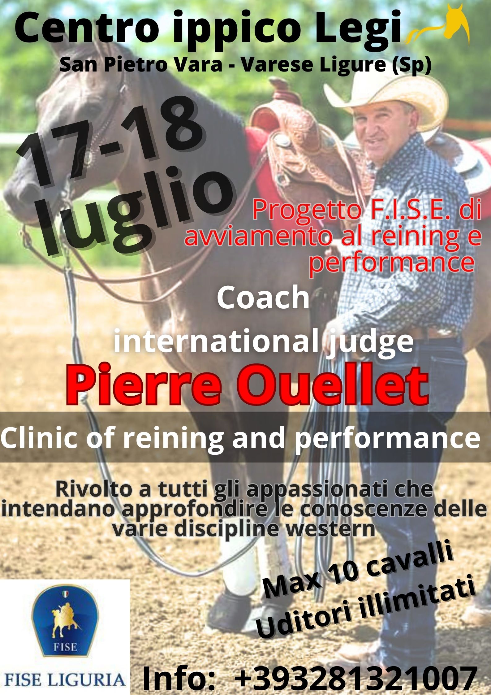 Clinic avviamento al reining e performance FISE - Centro Ippico Legi